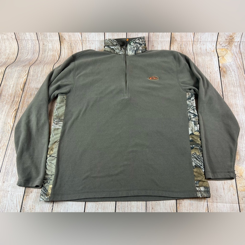 Drake Waterfowl Non Typical Camp Fleece 1/4 Zip Pullover RealTree Xtra Camo XL